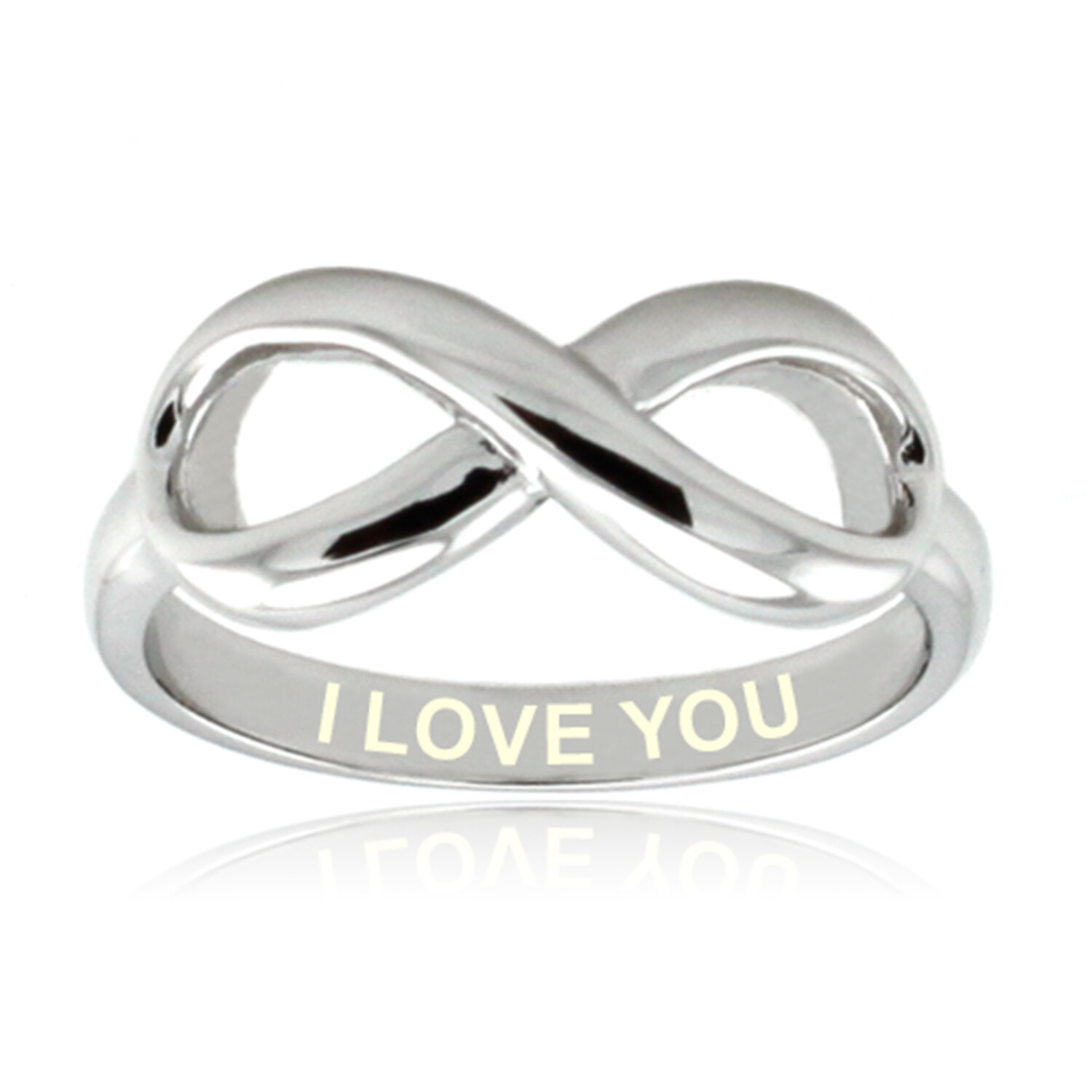 Sterling Silver 925 "I Love You" Infinity Ring
