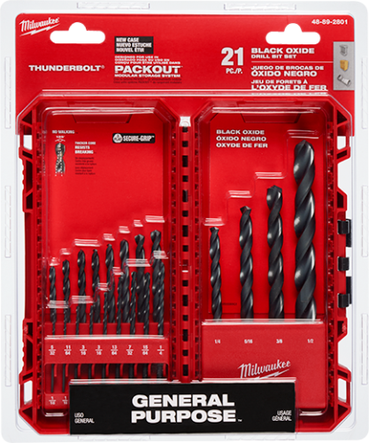 Milwaukee Thunderbolt Black Oxide Drill Bits - 21-Pc. Set, Model# 48-89-2801