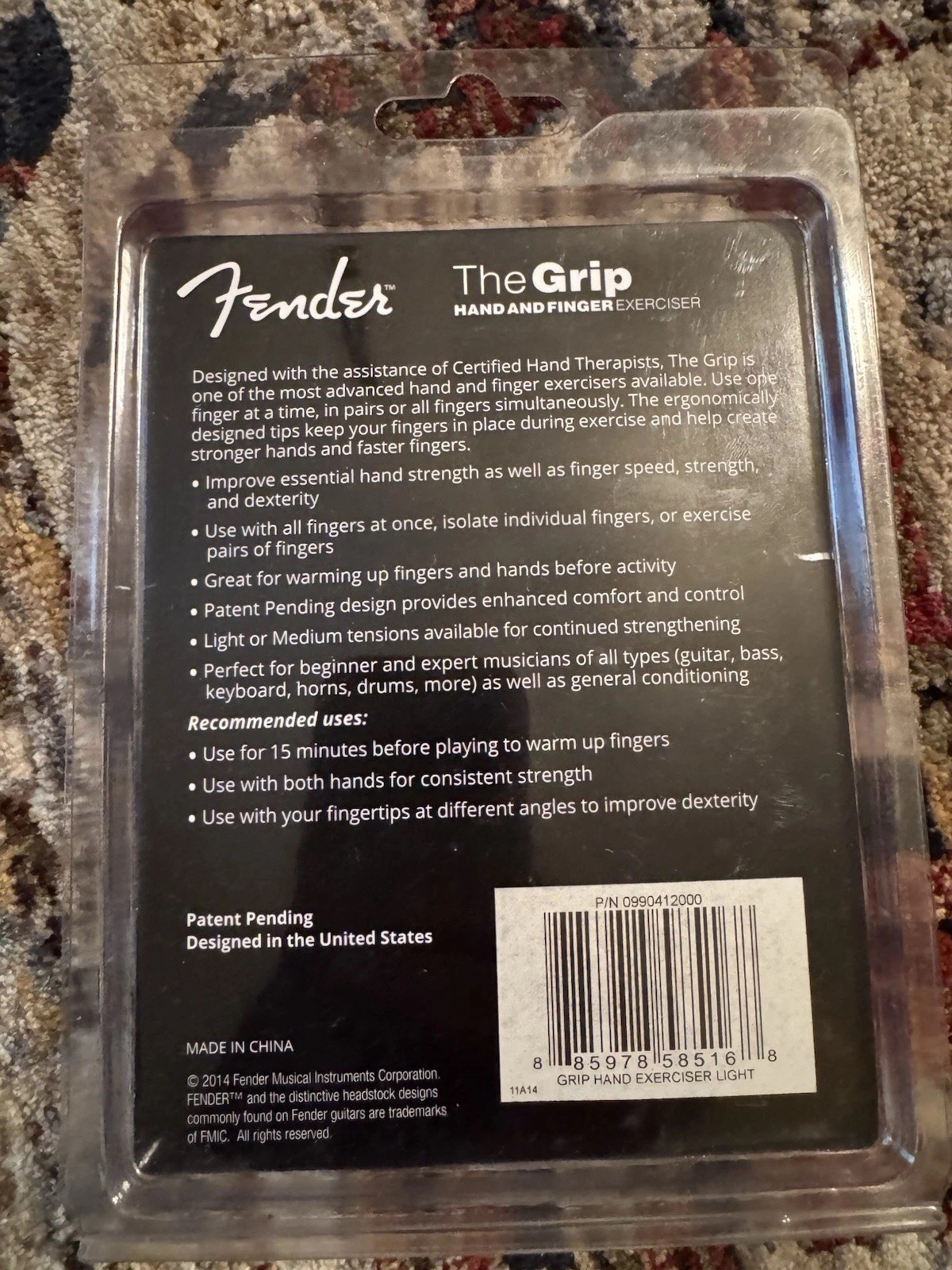 Fender Grip Hand and Finger Exerciser 7lbs Ergonomic Design