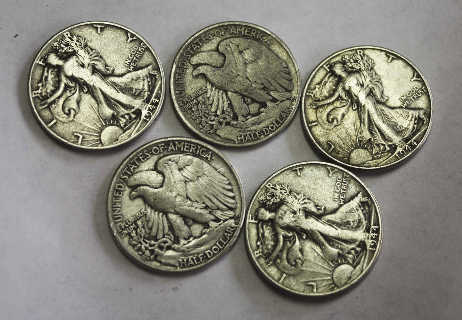 1944-p Walking Liberty Half. Average Grade of Coin You Receive is Photographed