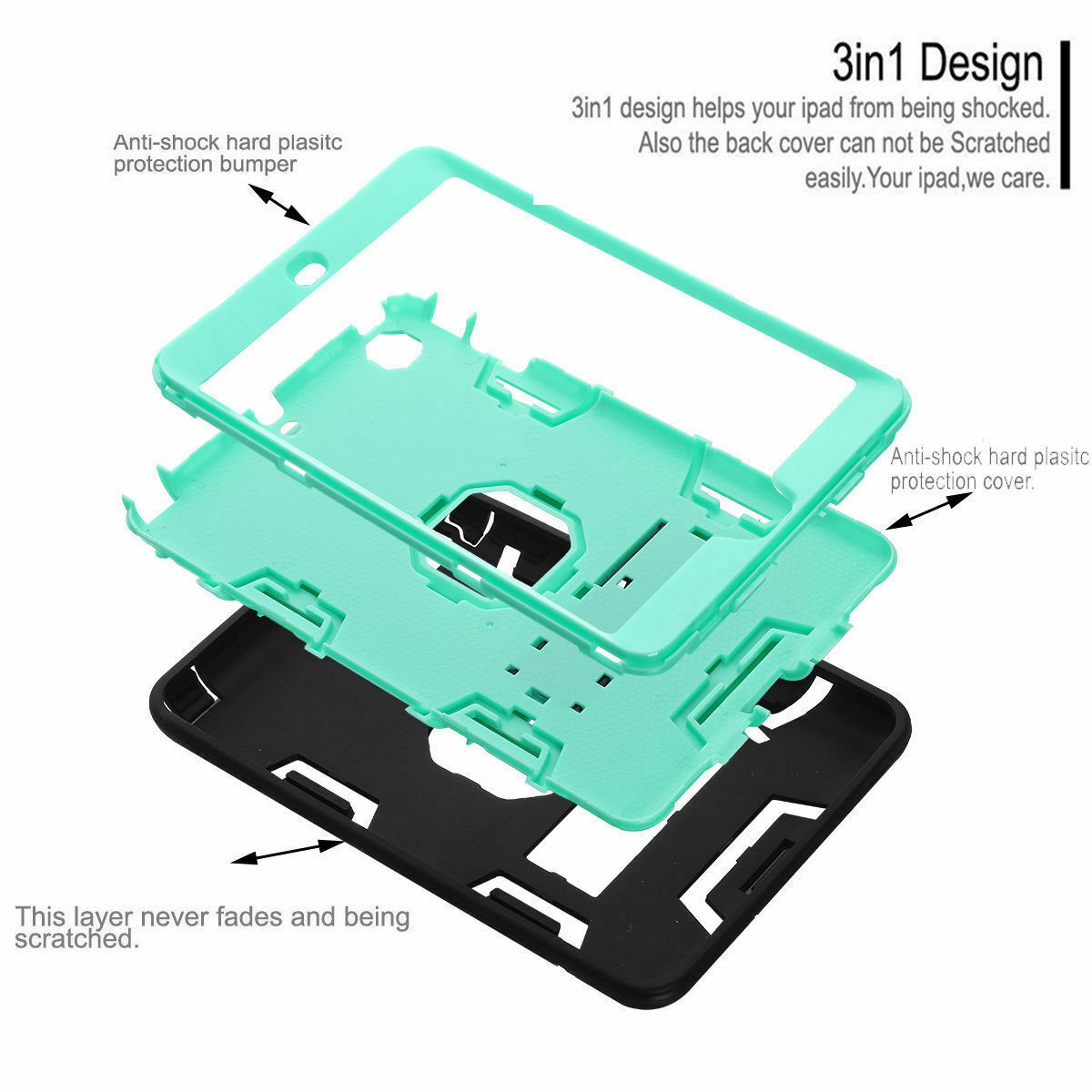 For iPad 6th/5th Gen Case 9.7" Shockproof Heavy Duty Cover + Screen Protector