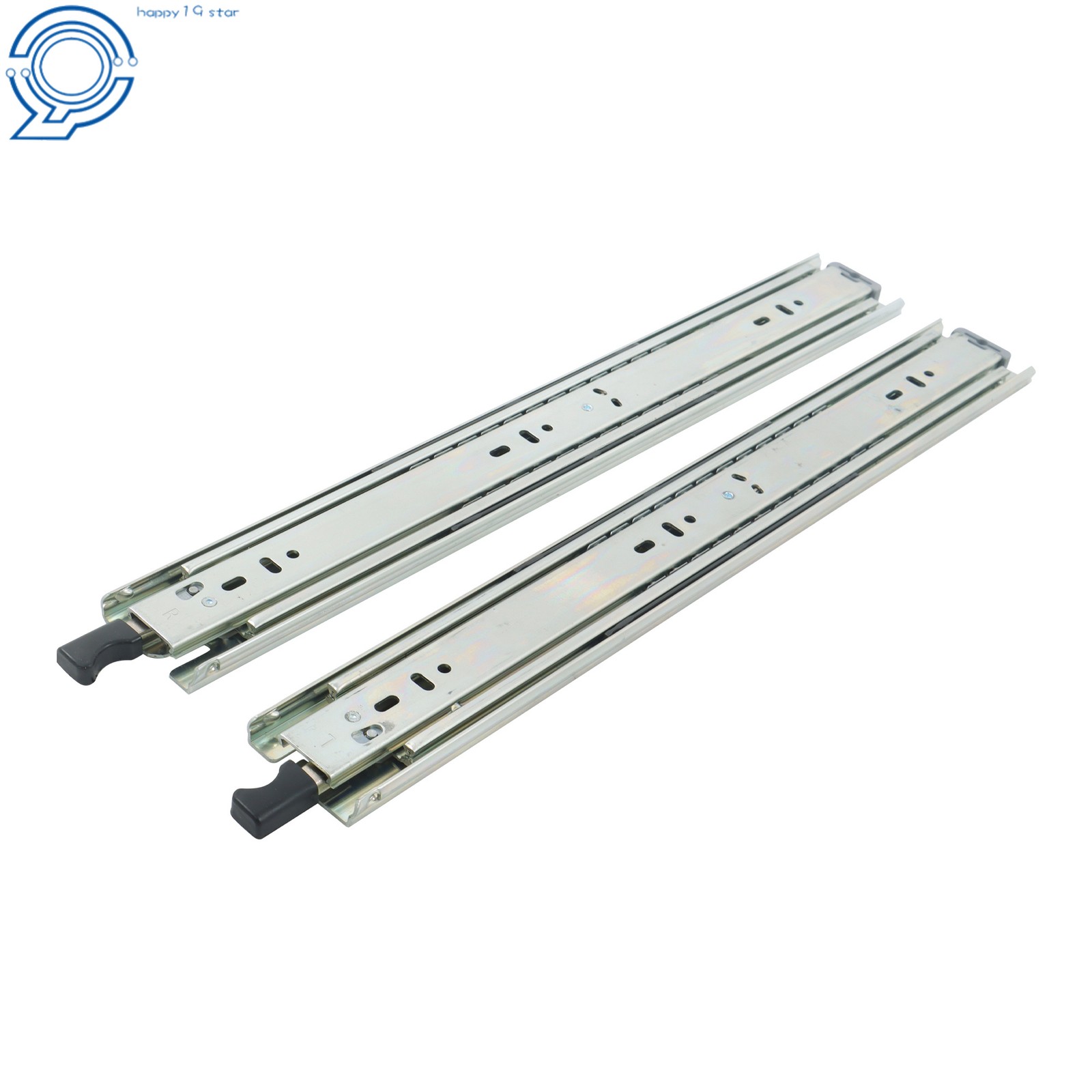 Smooth Ball Bearing Drawer Slides 16", Locking, 150 lb Load, Side Mount