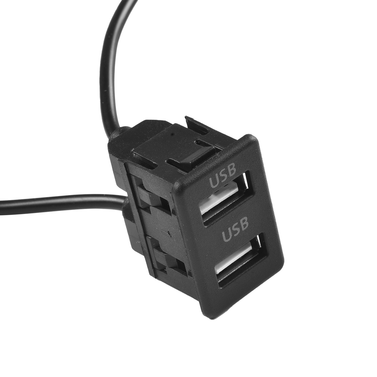 Dashboard Dual USB Port Extender Panel Interface with 145cm Cable for Car