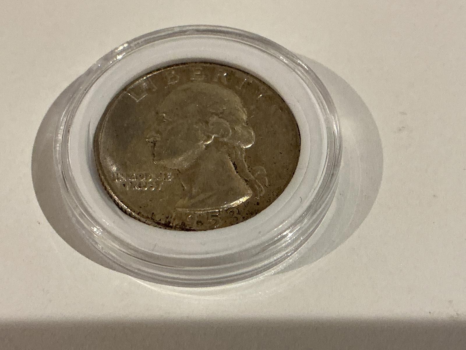 1953-P Washington Quarter – 90% Silver – Circulated Condition – Phil. Mint G/VG