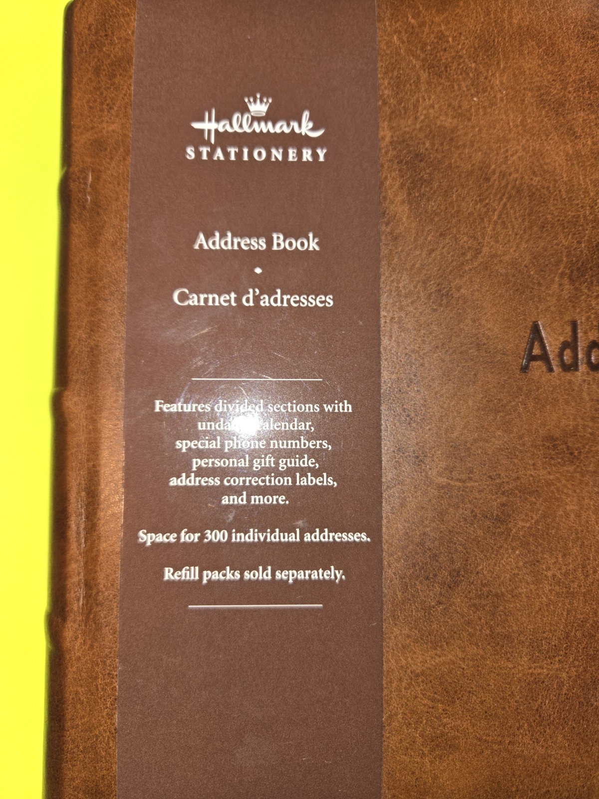Hallmark Brown Leather 6-Ring Address Book