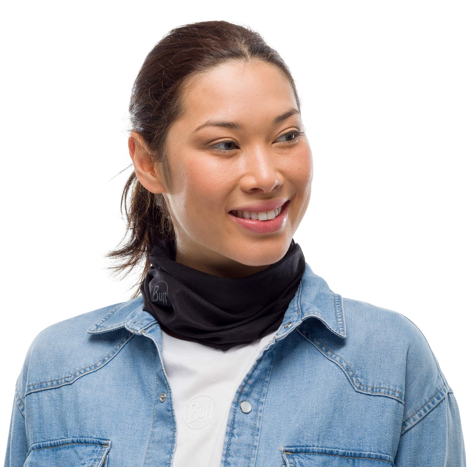 BUFF Original EcoStretch Neck Covering UPF 50 Multi-functional Black Bandana