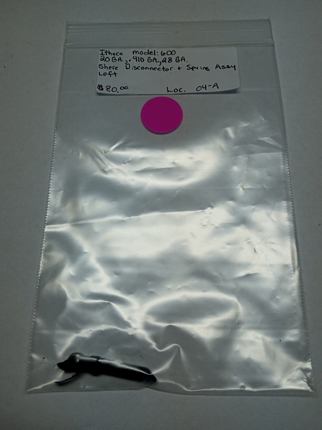 Ithaca Model: 600, 20 Ga., .410 Ga., 28 Ga., O/U Left Disconnector & Spring