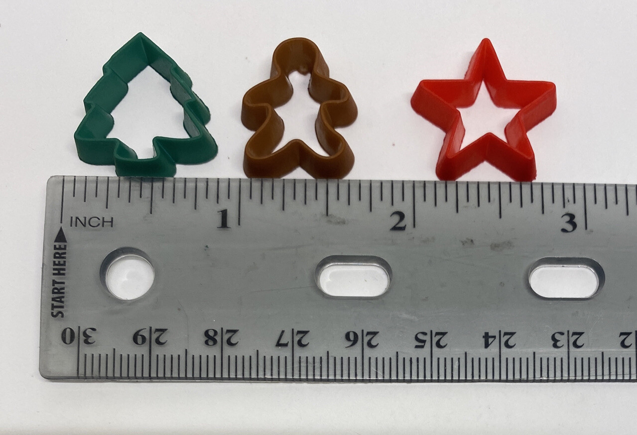 Christmas Gingerbread Tree Star Polymer Clay Stud Earring Cookie Candy Cutters 3