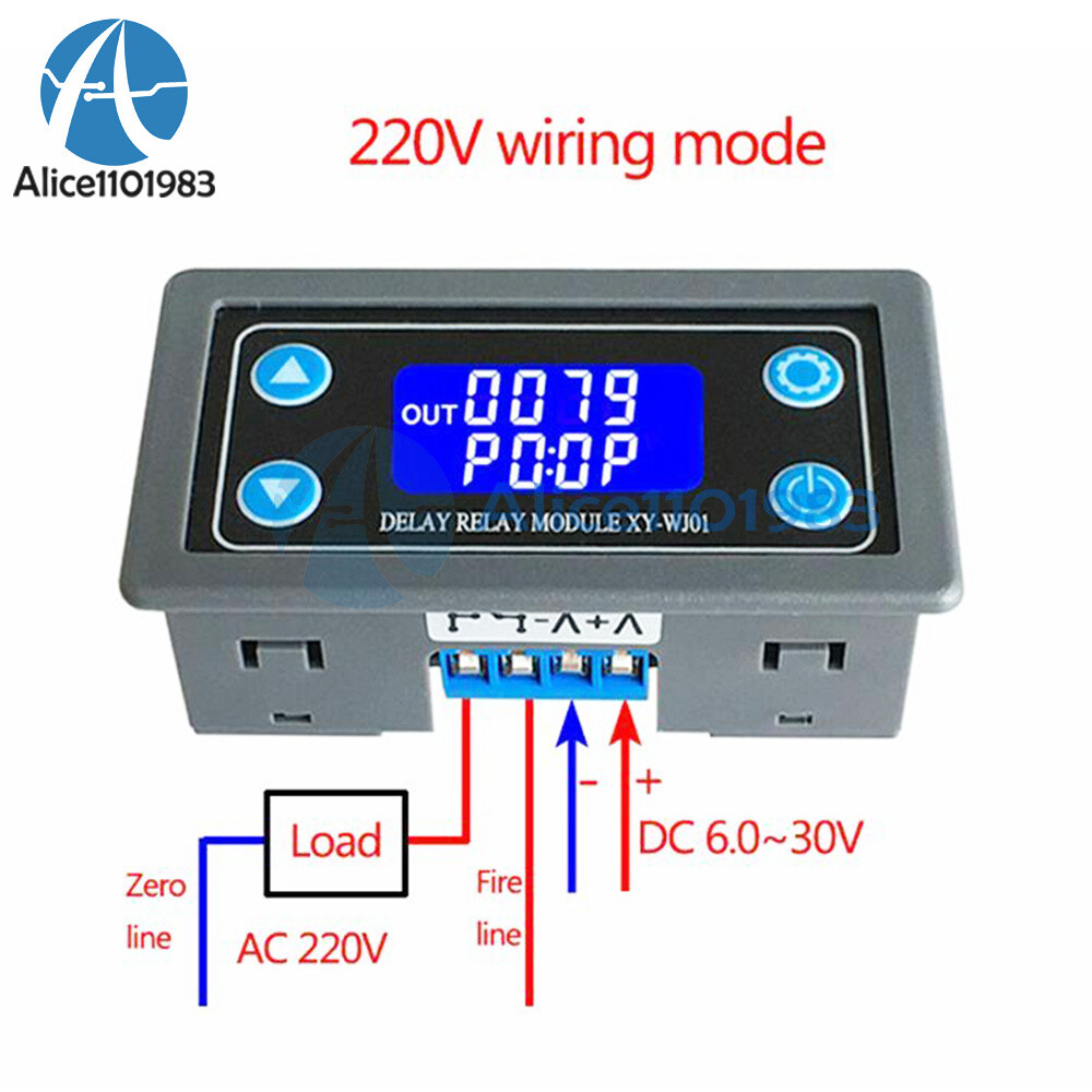 XY-WJ01 Digital LCD Display Cycle Timing Circuit Switch 1CH Delay Relay Module