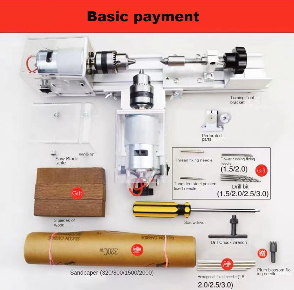 Lathe Mini Machine Tools Woodworking Bead Machine Perforator DIY Tools