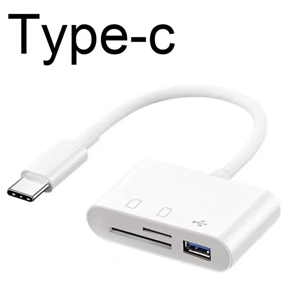 3 In 1 Adapter Type-C, Tf, Cf, Sd, Memory Card Reader, Recorder, Compact Flash U