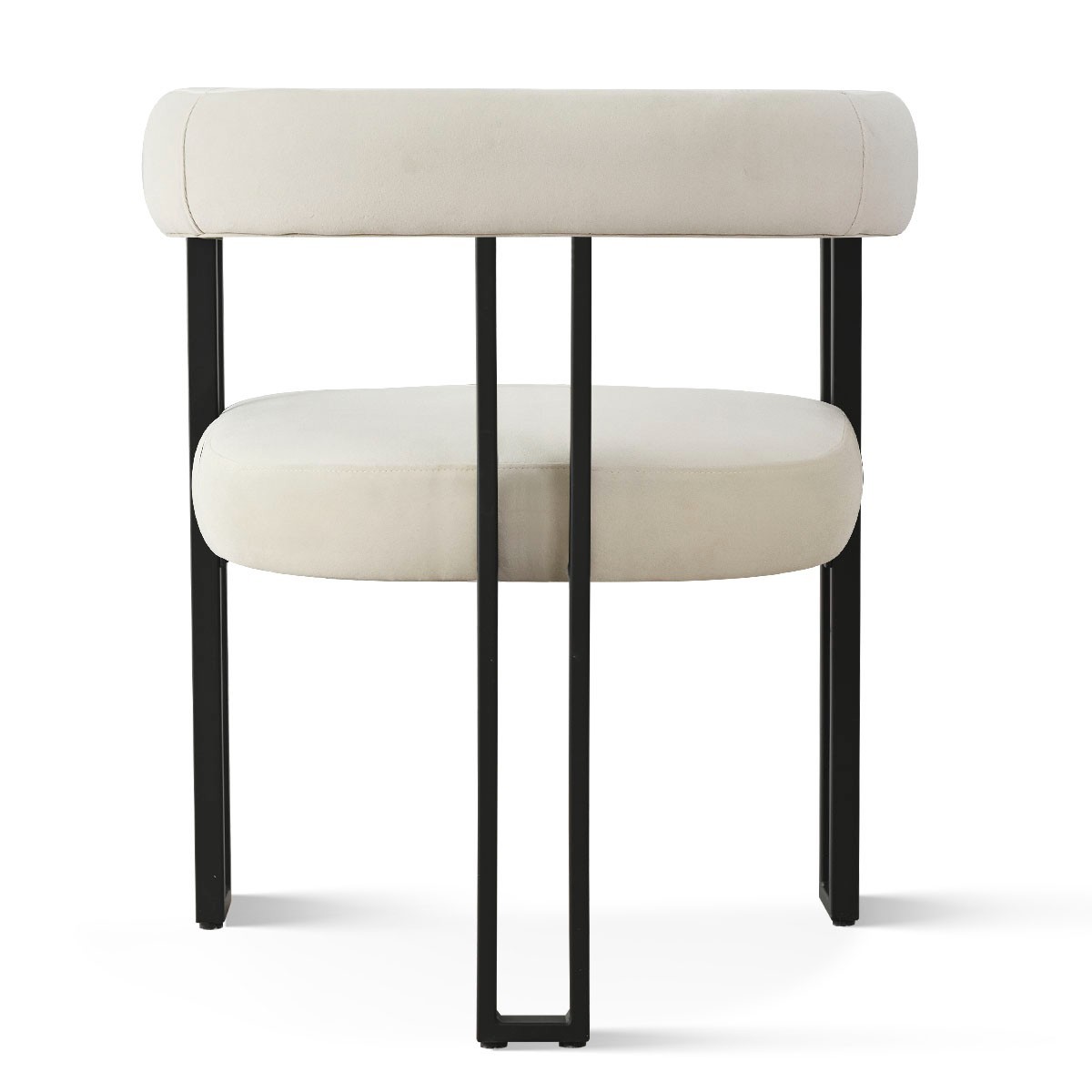 Set of 8 Velvet Dining Chairs with Arms Curved Back and Black Metal Legs