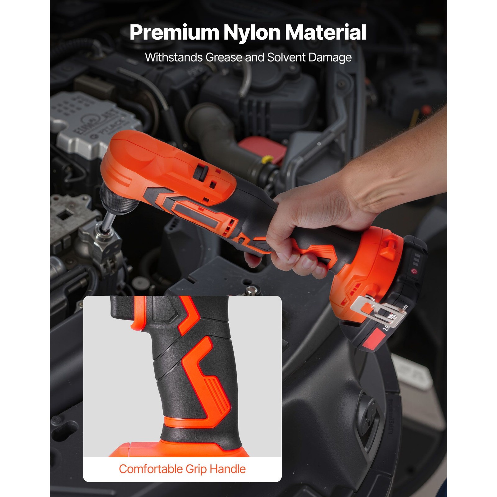 Cordless 3/8" Right Angle Drill, Brushless, 45N·m, LED Light