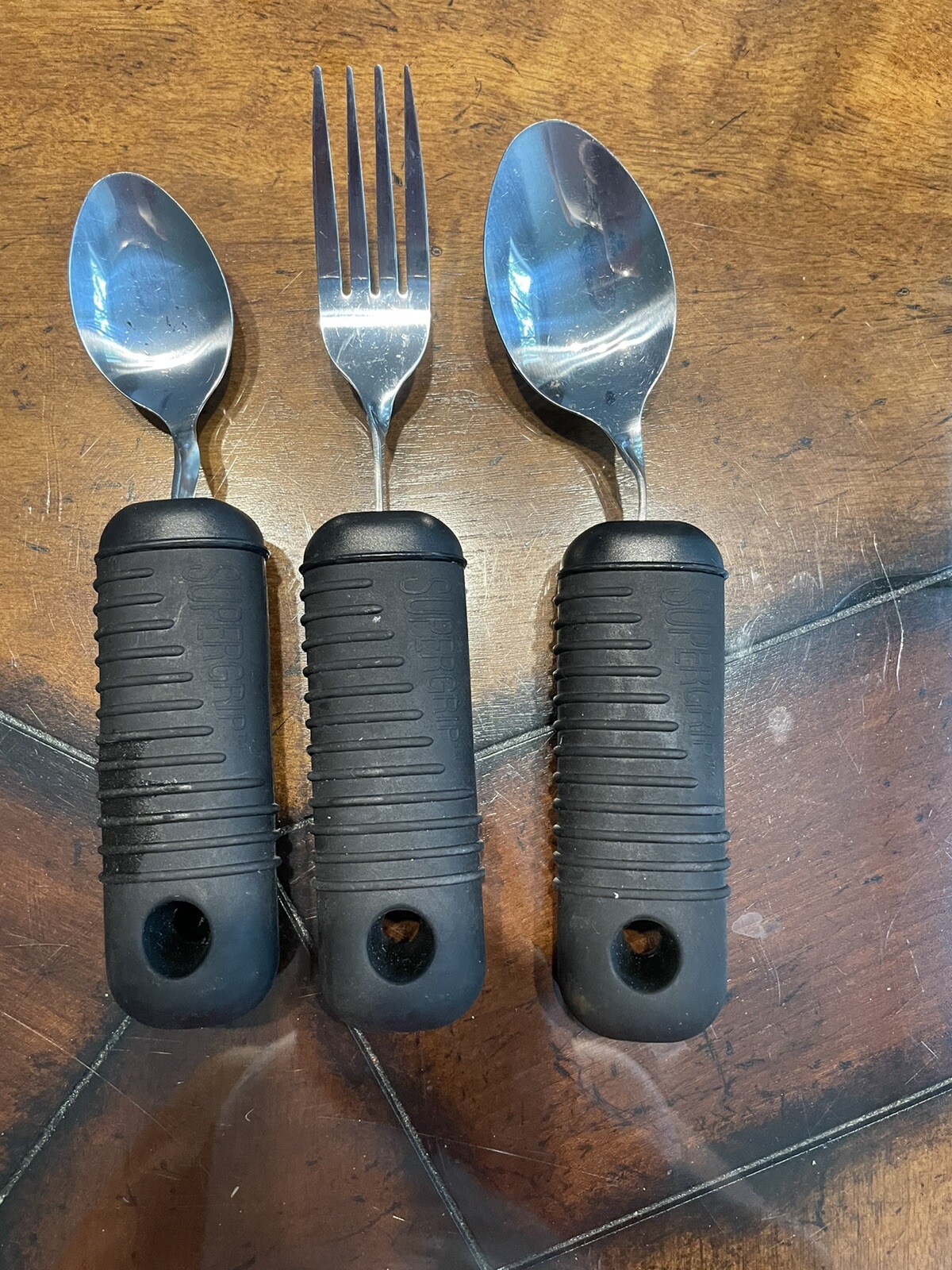 Fork  Spoon Adaptive Eating Utensils Weighted Parkinson Super Grip LOT