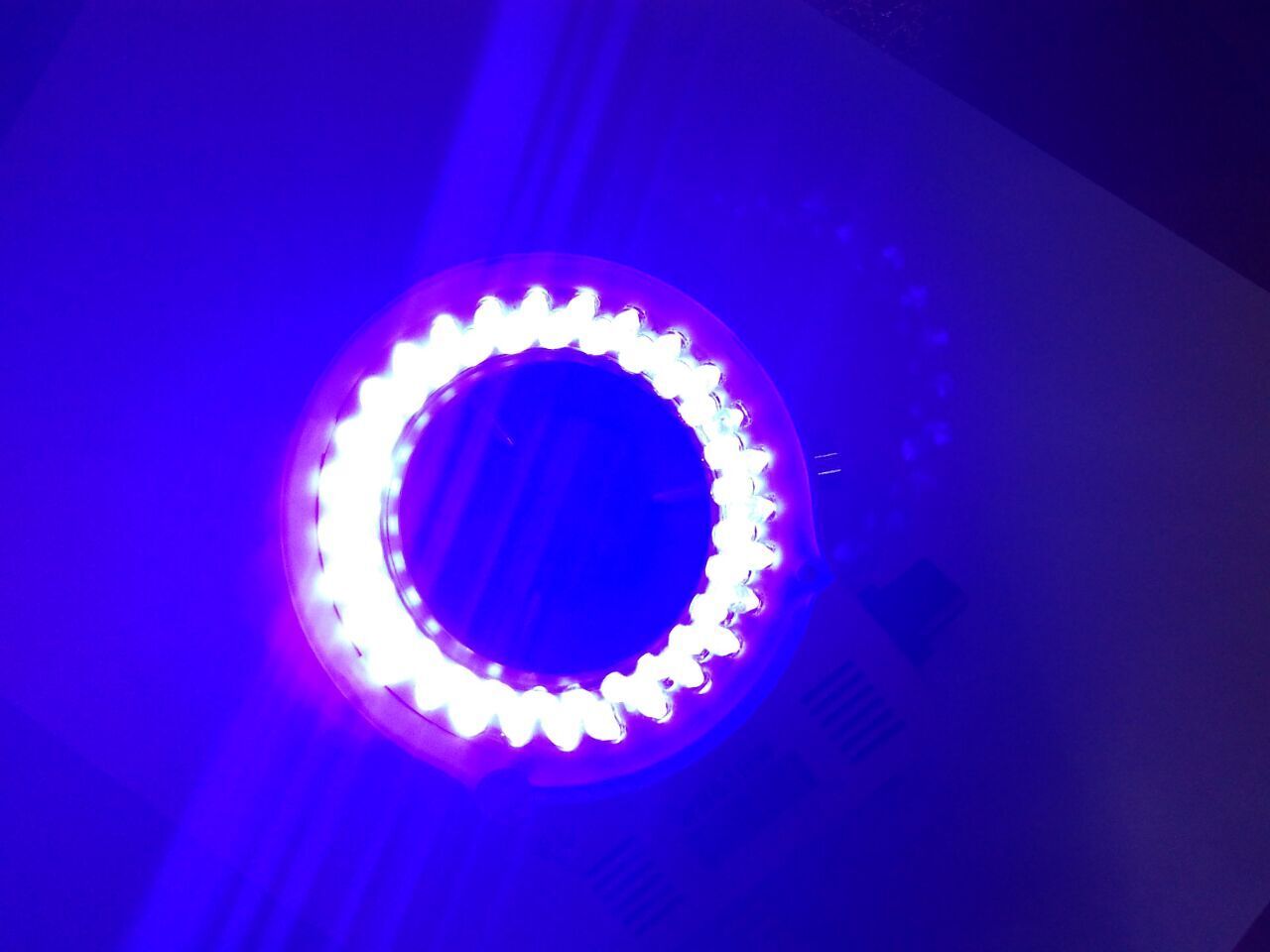 Purple UV Light Microscope Light LED Ring Lamp 60mm Inner Diameter US