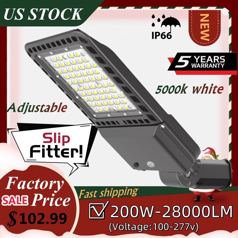 LED Parking Lot Light 200W Waterproof IP65 LED Shoebox Area Light with Photocell