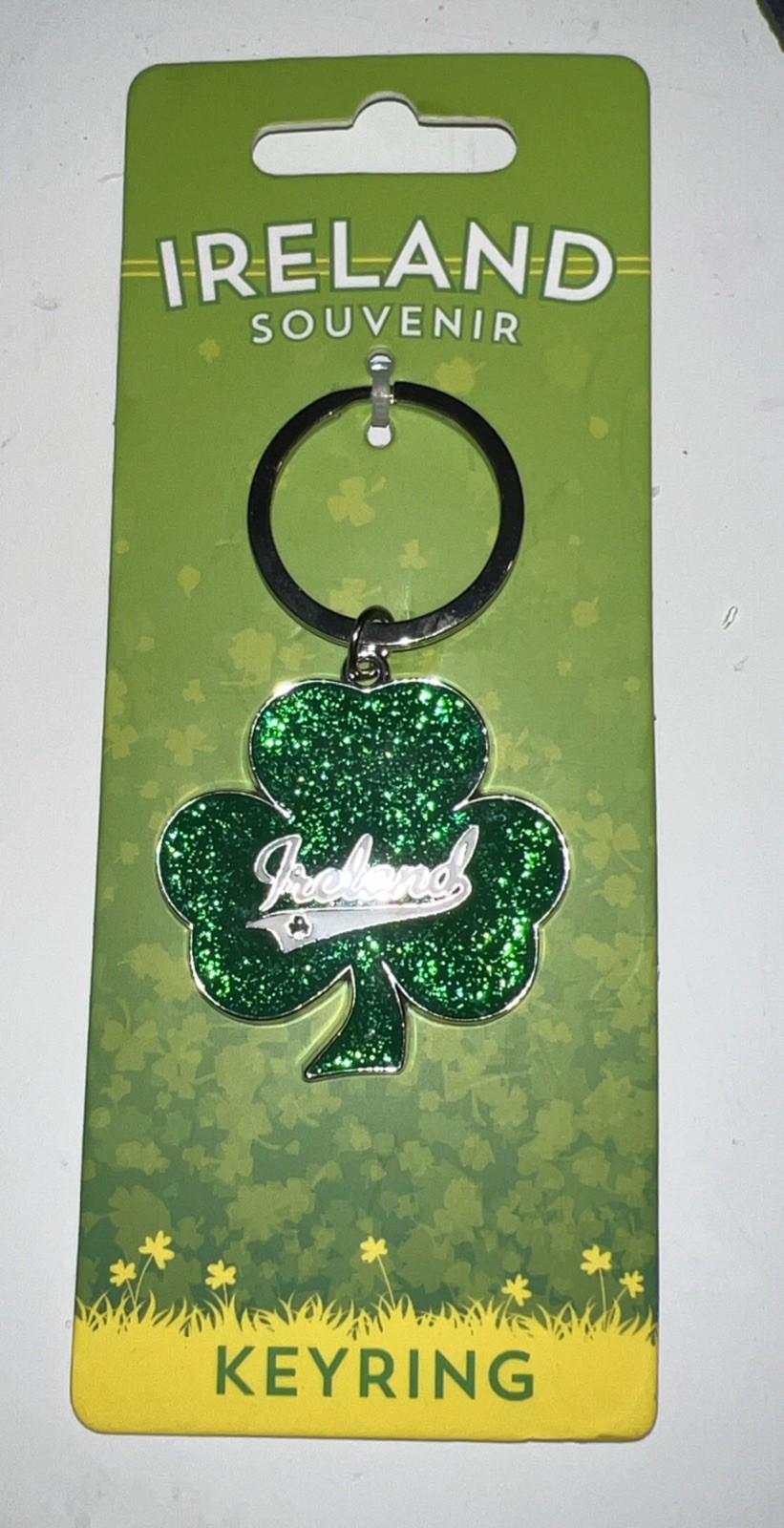 Sparkly Ireland Shamrock Keyring