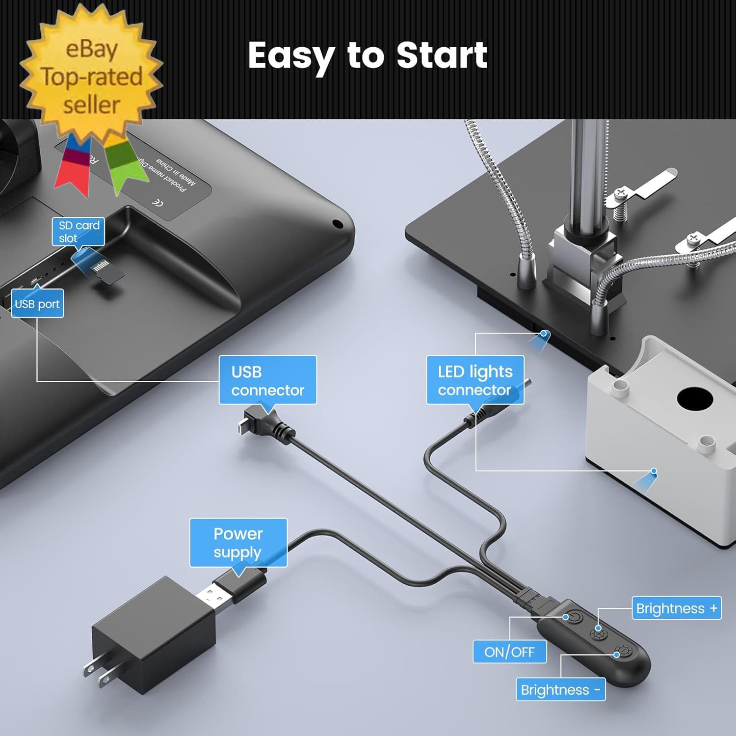AD210 10.1 Inch LCD Digital Microscope for Adults, Soldering Microscope