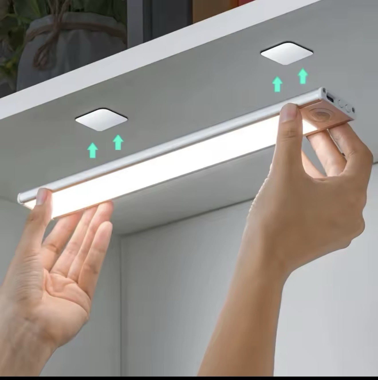 USB Motion Sensor LED Light Under Cabinet Closet Kitchen Magnetic Lamp