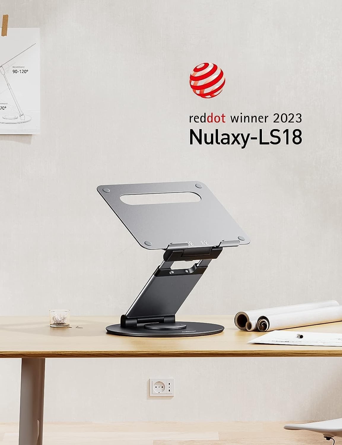 Telescopic 360 Rotating Laptop Stand for Desk Adjustable Height Swivel Pull