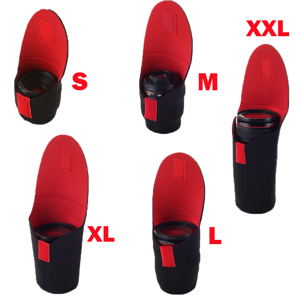 5X Neoprene DSLR Waterproof Camera Lens Soft Protector Pouch Bag Case Set