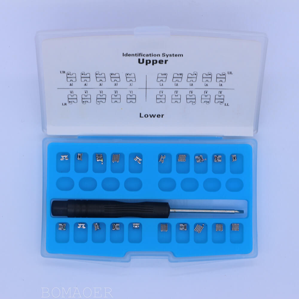 Dental mental self-ligating bracket brace roth 022 345 hooks 20pcs/kit with tool