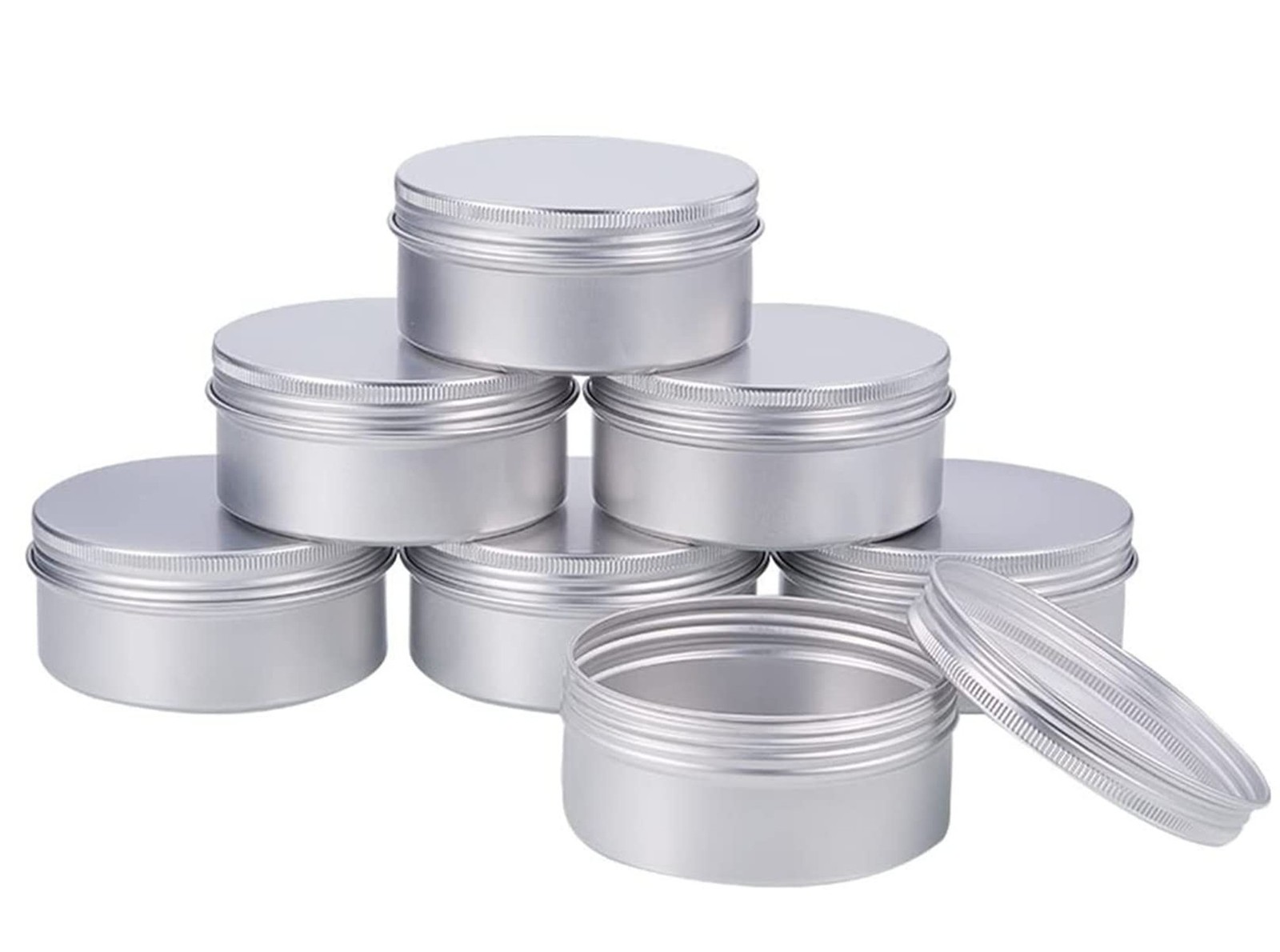 10 Packs 5 Oz 150ml Round Tin Cans Aluminum Tin Screw Top Lid Metal Steel Tin...