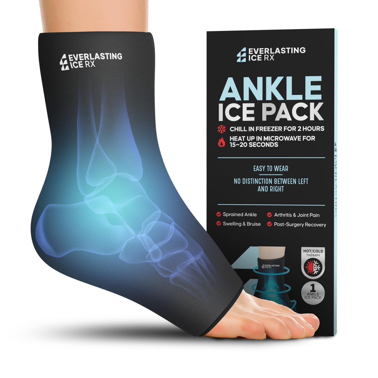 Ankle Compression Sleeve for Achilles Tendonitis Relief, Ankle Ice Pack Wrap,...