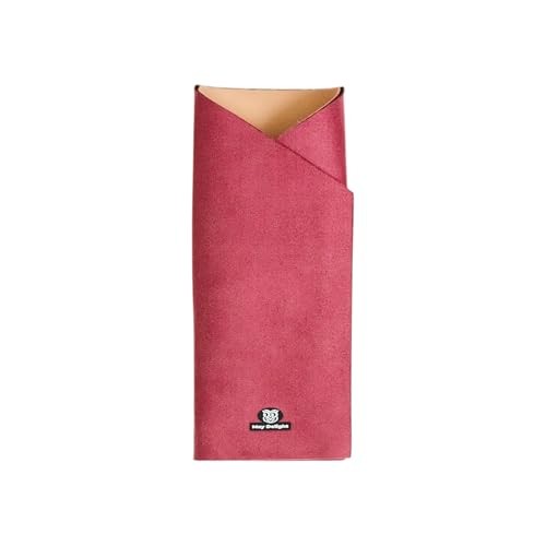 Burrito Style Microfiber Foldable Eyeglass Case - Slim 03 Beige Burgundy