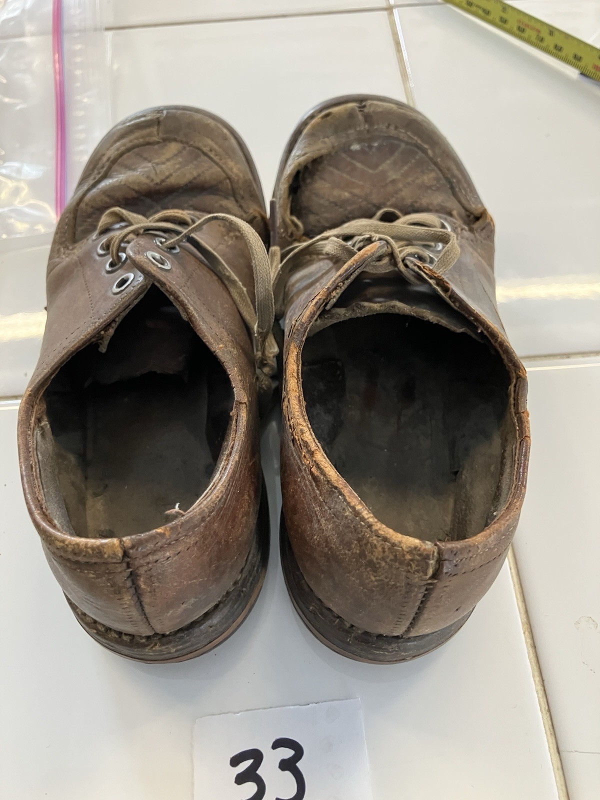 Vintage Boys Interflex Brown Shoes 7 Inches Long