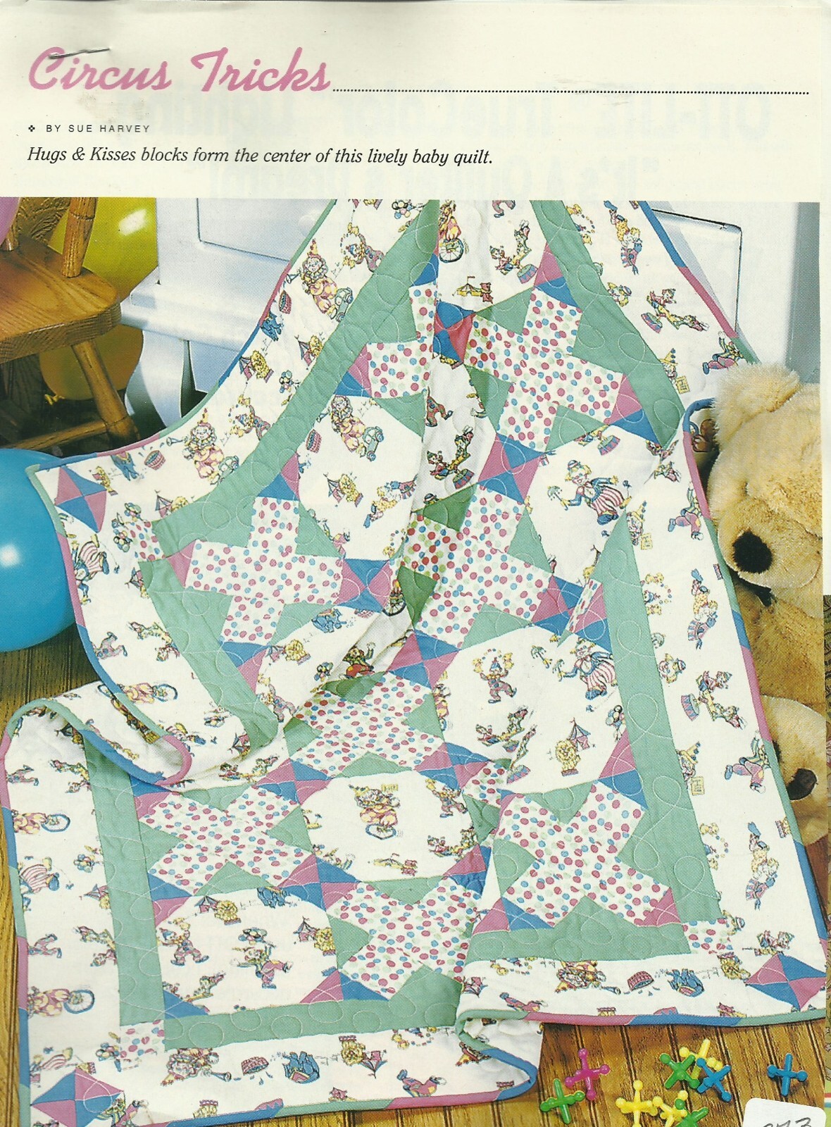 B0064 CIRCUS TRICKS BABY  QUILT PATTERN/INSTRUCTIONS