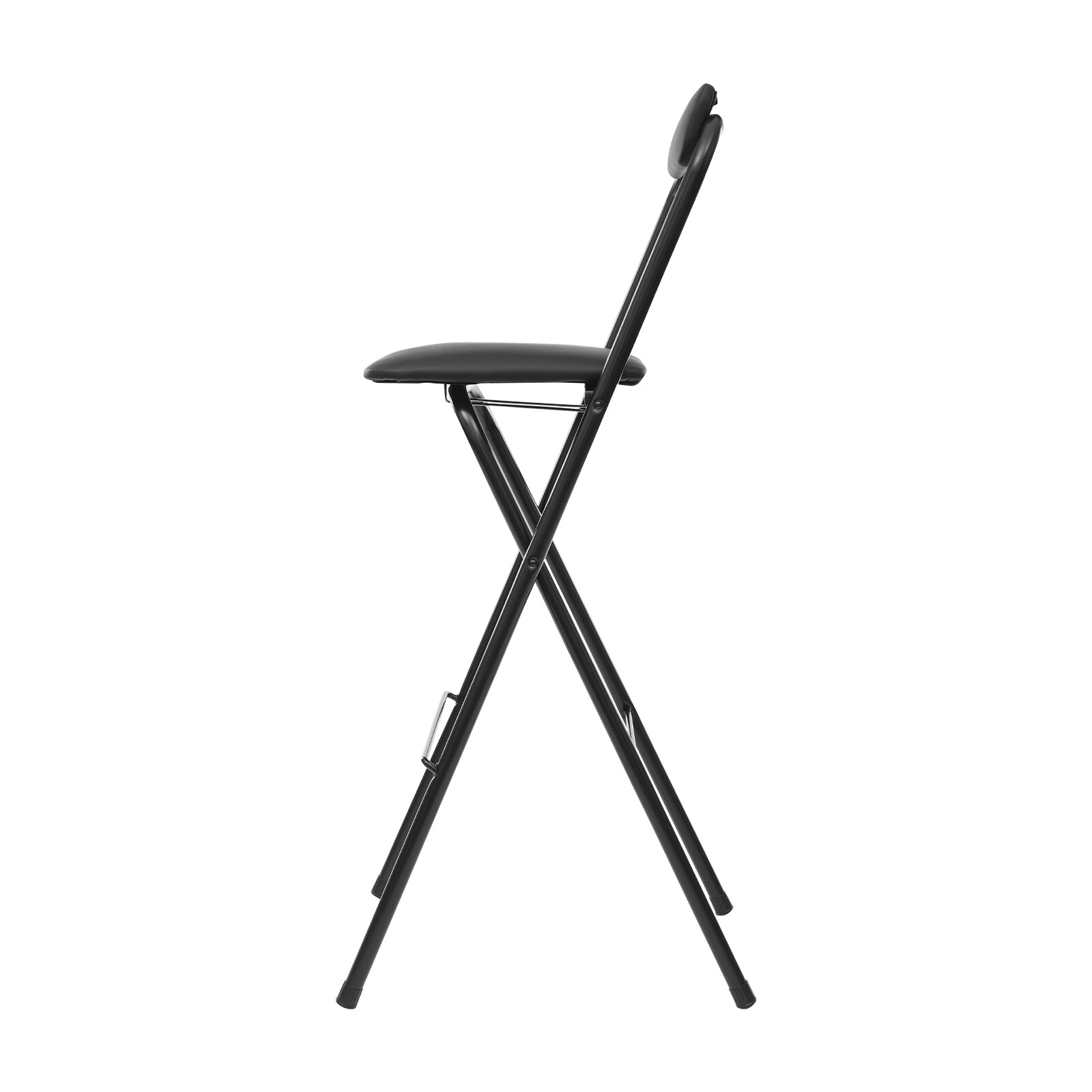 70cm Folding Bar Stool with Backrest, Portable Tall Foldable Counter Chair