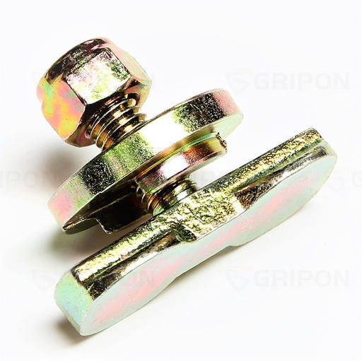 GRIPON (Pack of 12) L-Track Double Lug Threaded Stud Nut Fitting Tie Down