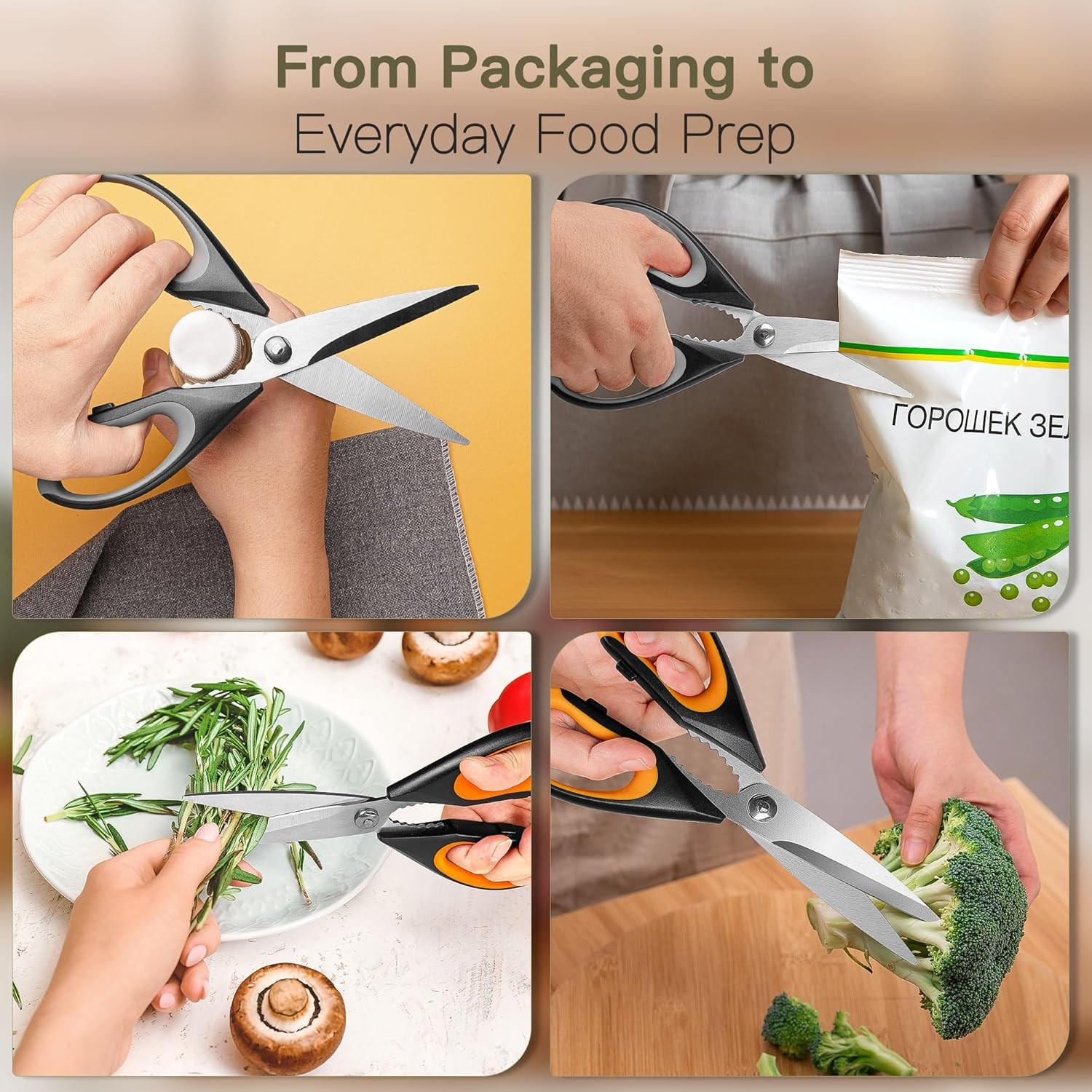 Kitchen Scissors All Purpose Heavy Duty,3 Pack Kitchen Shears Set,Stainless Stee