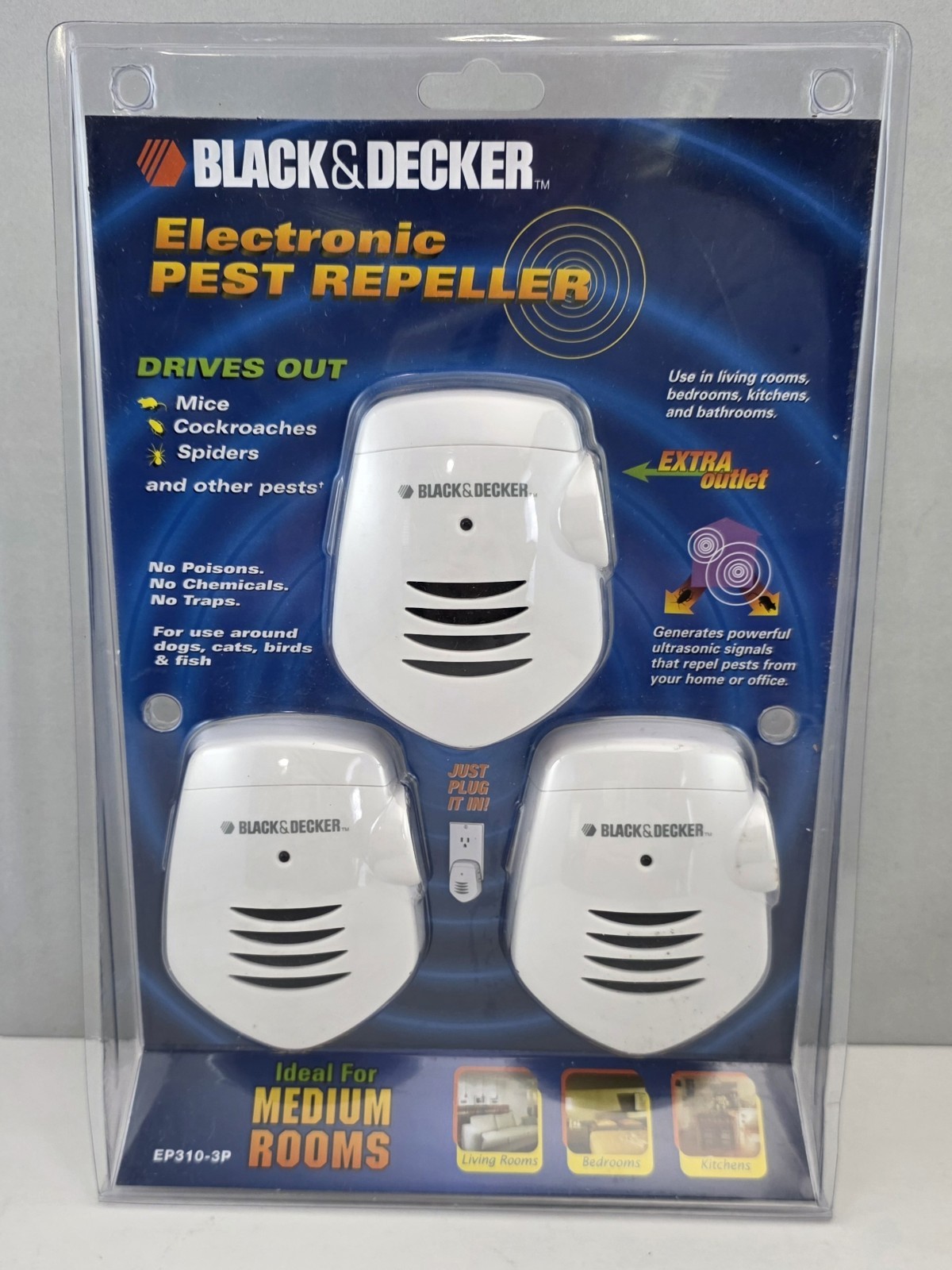 Black & Decker Electronic Pest Repeller 3-Pack Plug-In EP310-3P
