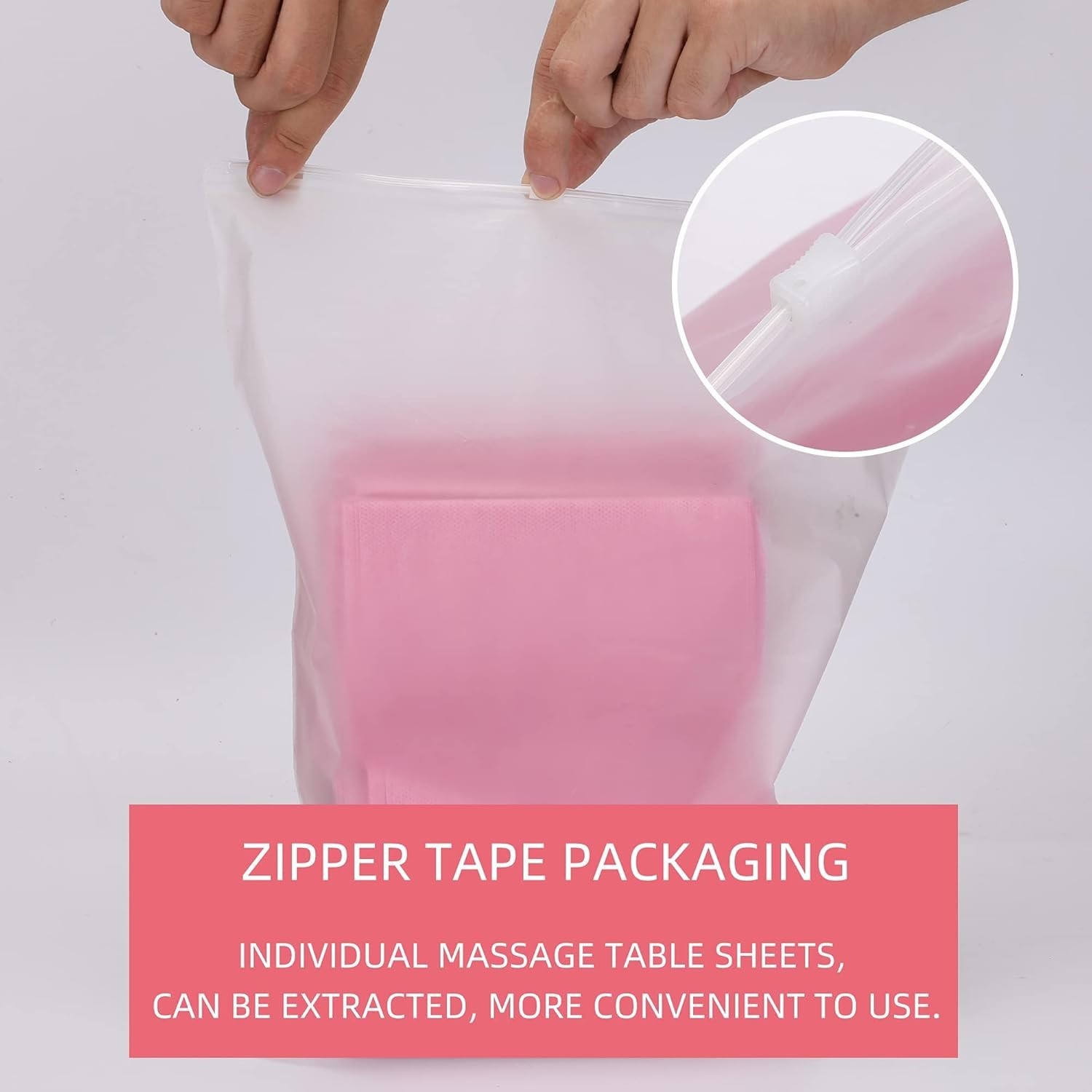 100 PCS Pink Disposable Massage Table Sheets - Breathable Non-Woven Soft Covers