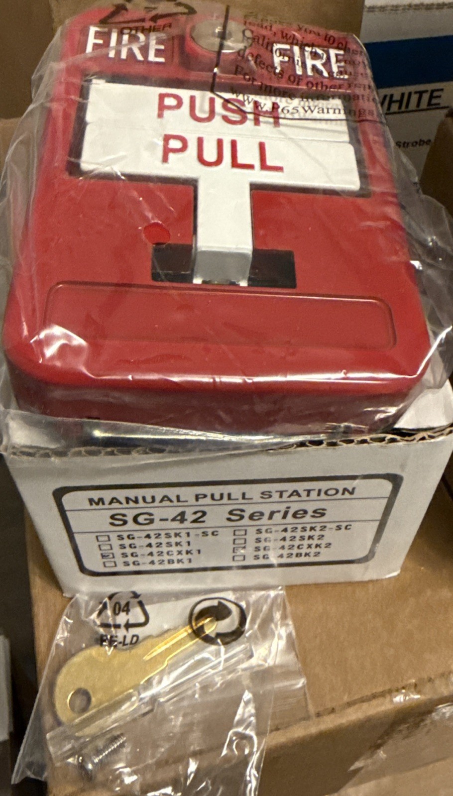Sigcom Manual Fire Alarm Push/Pull Station SG-42 Series w/ Reset Key (SG-42CXK1)