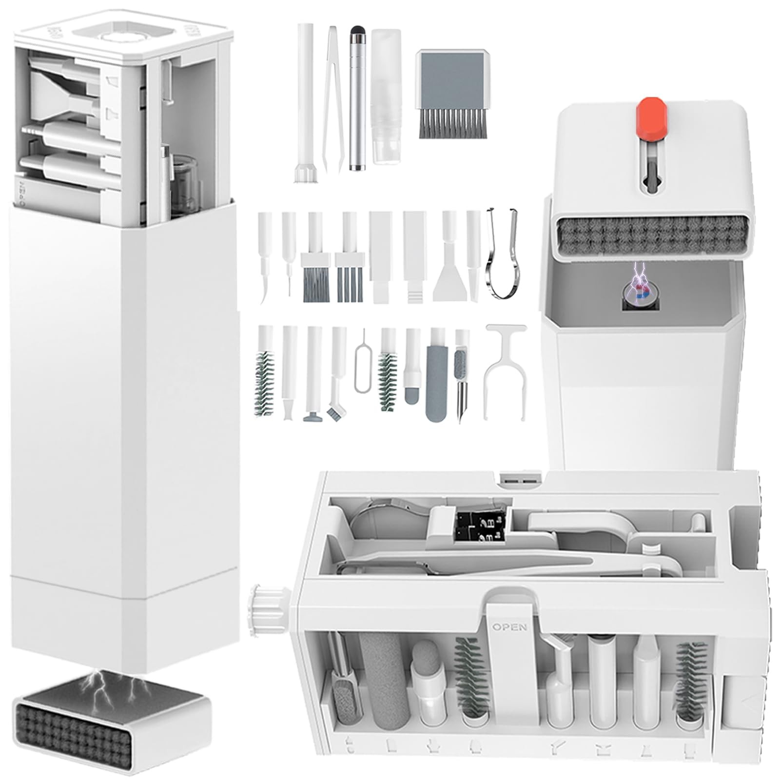 Cell Phone Cleaning Kit, iPhone Kit for Charging Port White (Base)