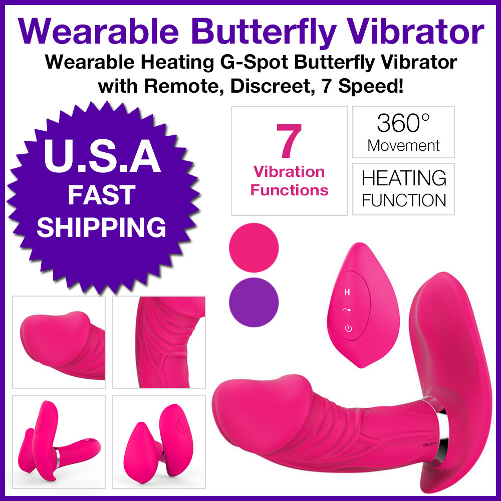 Wearable Panty Vibrator w/ Heated Dildo for G-spot Orgasm Masturbator w/ Remote