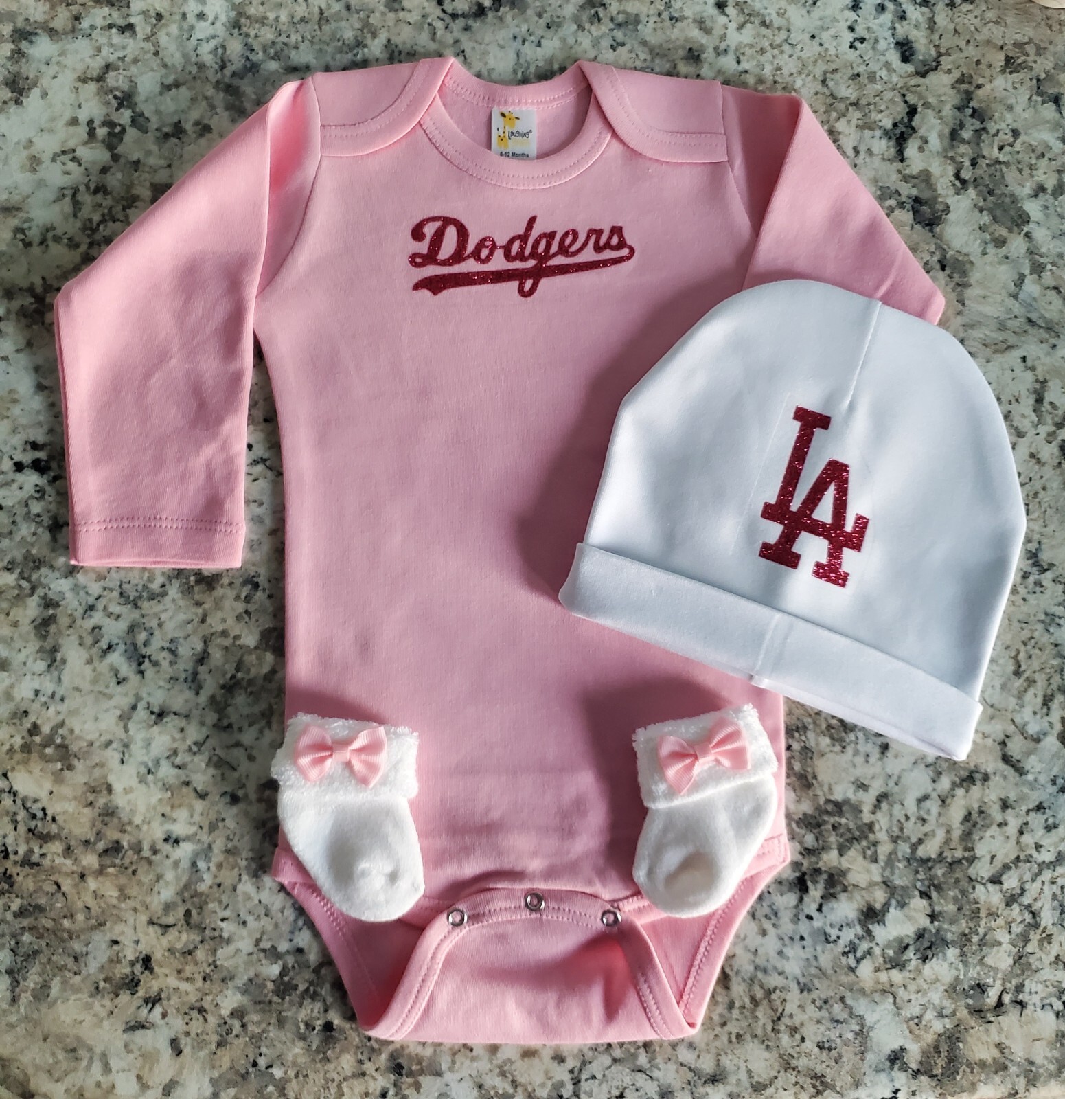 Dodgers pink infant/baby clothes Dodgers Baby gift  girl Dodgers Take Home