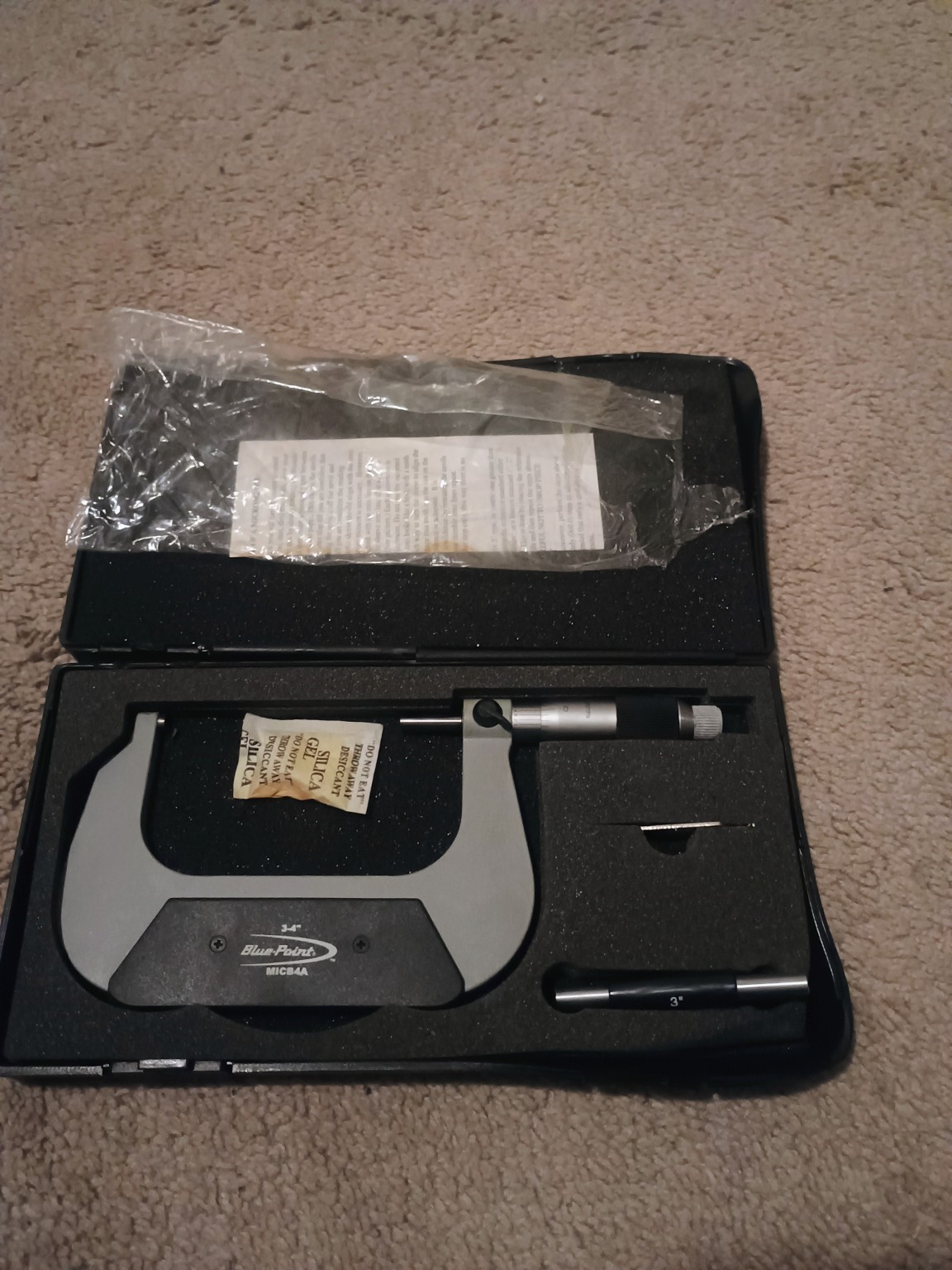 Blue Point MICB4A 3-4" Outside Micrometer Snap-On w Case