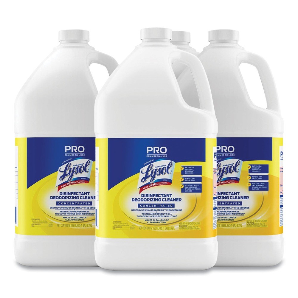 Professional LYSOL Brand 99985CT 128 oz Bottle Cleaner - Lemon (4/CT) New