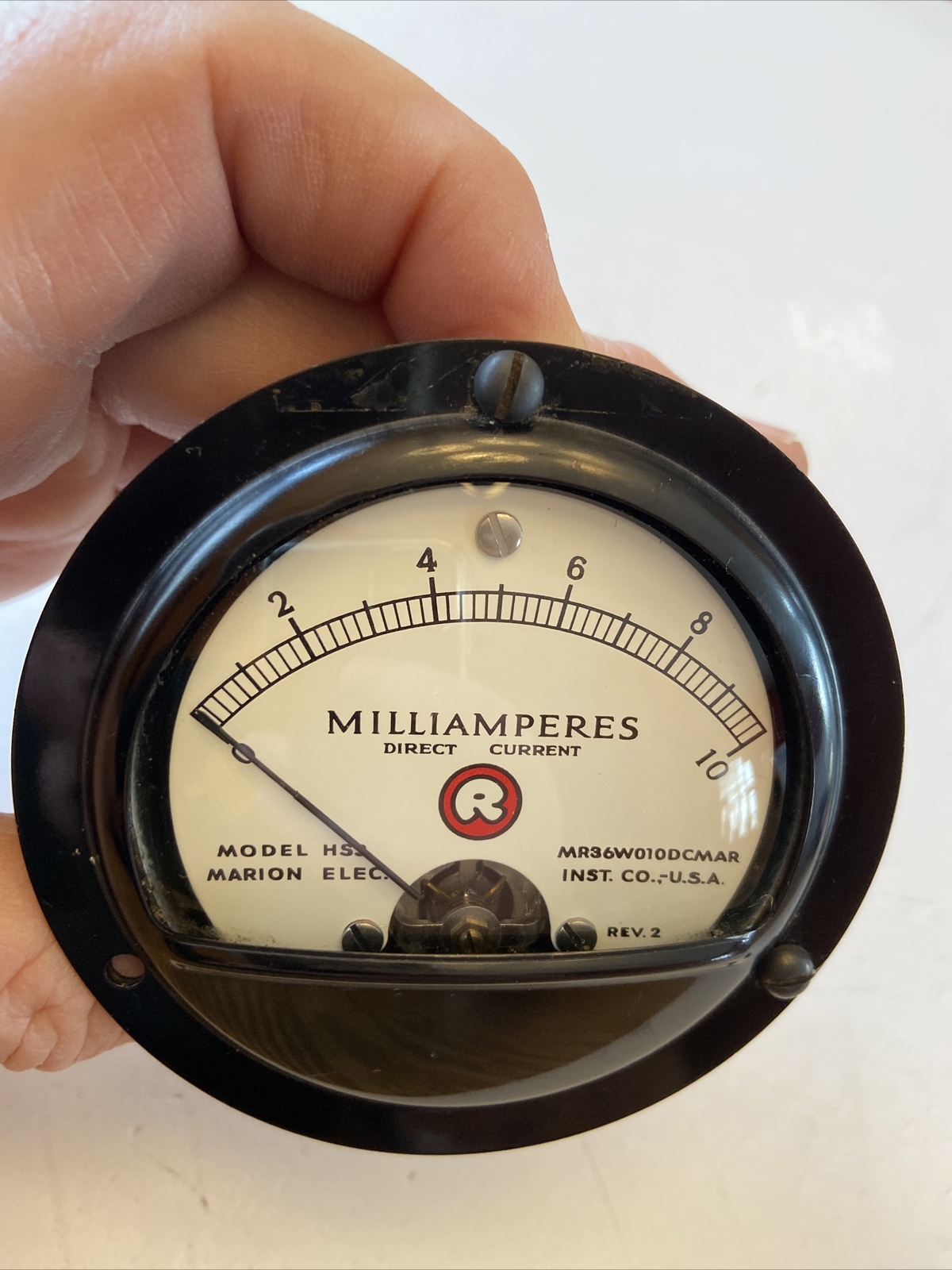 Vintage Marion Milliamperes DC Panel Meter Model HS3 Scale 0-10 L15