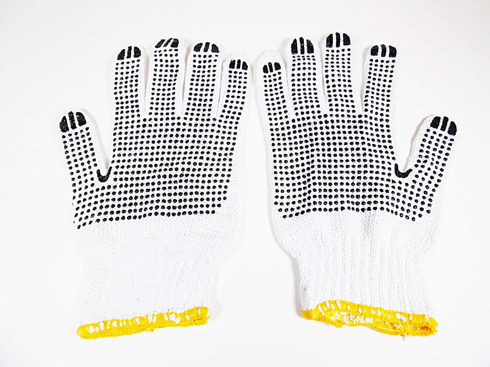 6 Pairs Rubber Dot Grip Work Garden Gloves Men Women Pair White Cotton Beaded