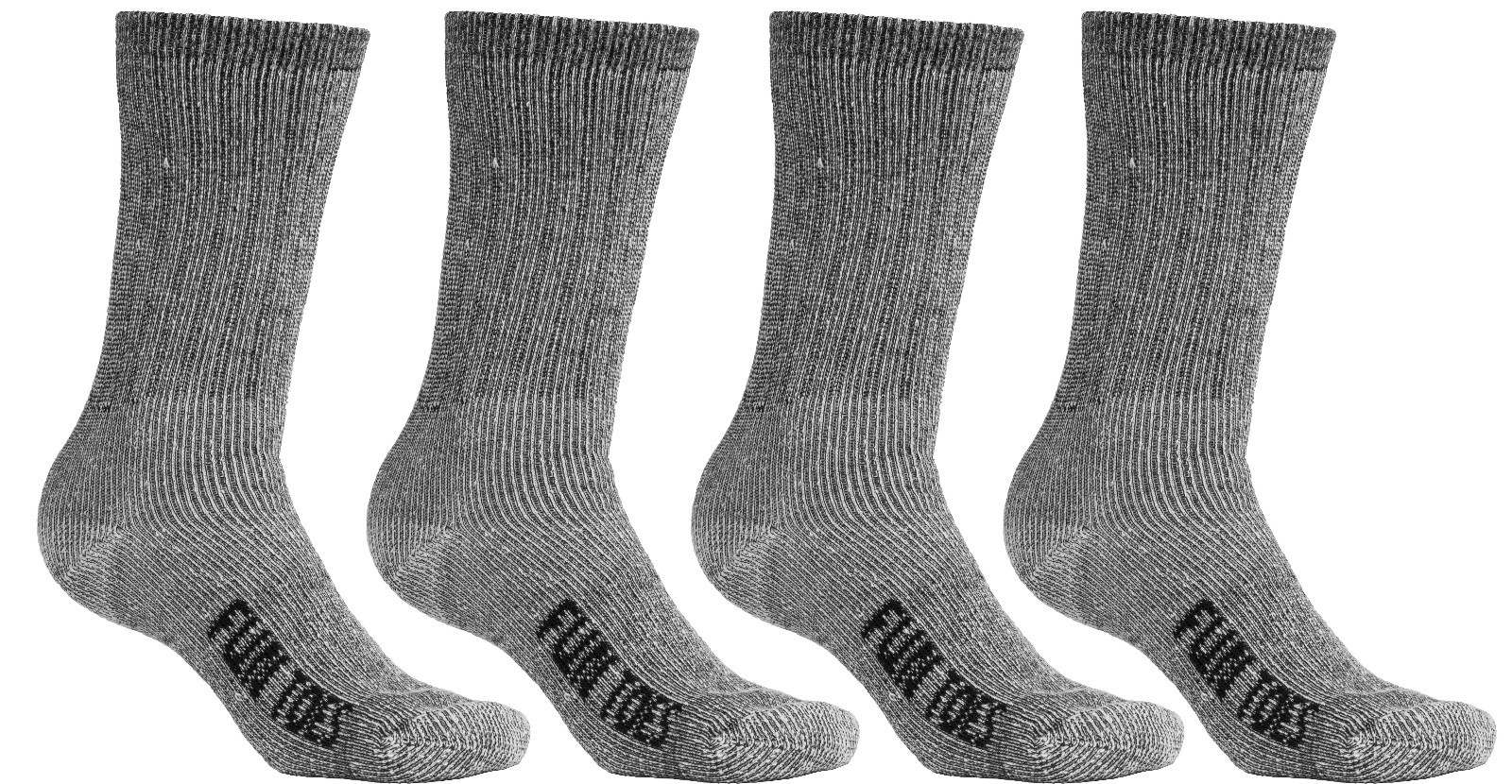 FUN TOES Men 4 Pairs Merino Wool Socks Lighweight Black Hiking trailing winter