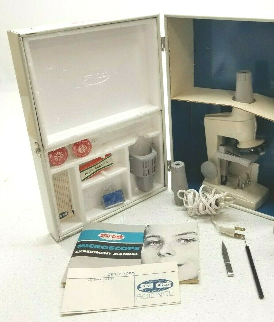 Vintage 1963 SKILCRAFT MICROSCOPE LAB Senior Set Case Microscope