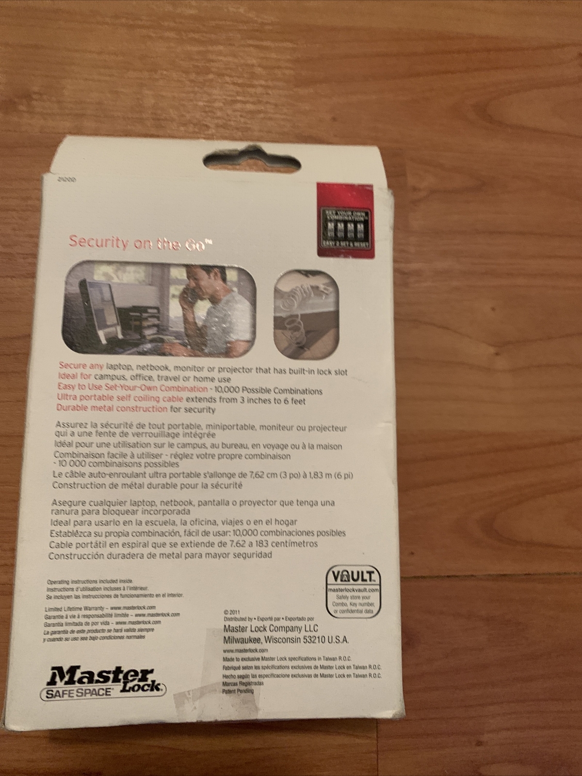 MASTER LOCK Safe Space COMPUTER LOCK Security On The Go