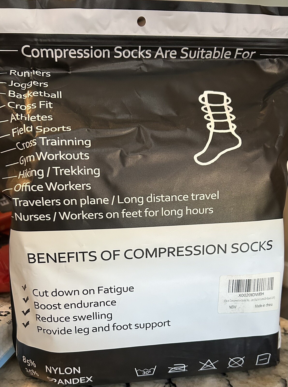 8 Pairs Compression Socks Wo..um Mutticolour-8pack S/M