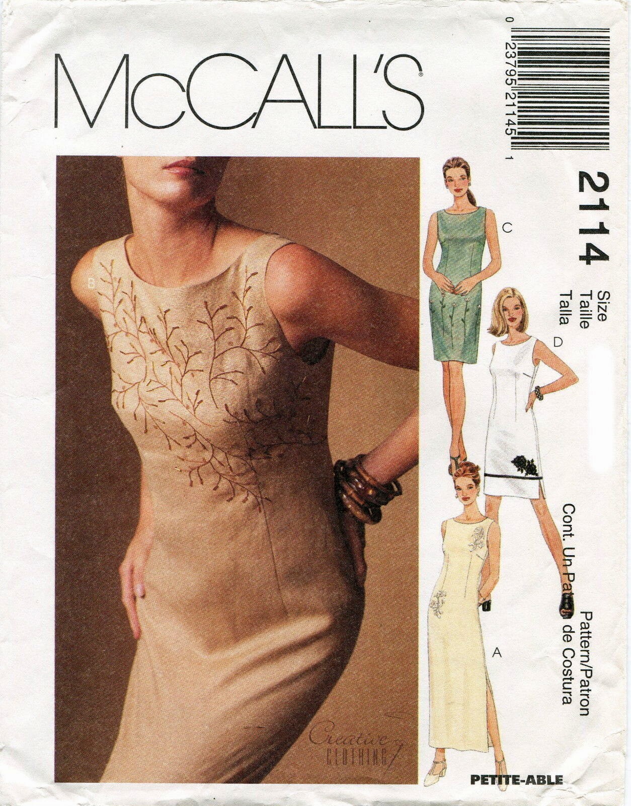 McCalls 2114 Dress Lined Misses Sewing Pattern Uncut