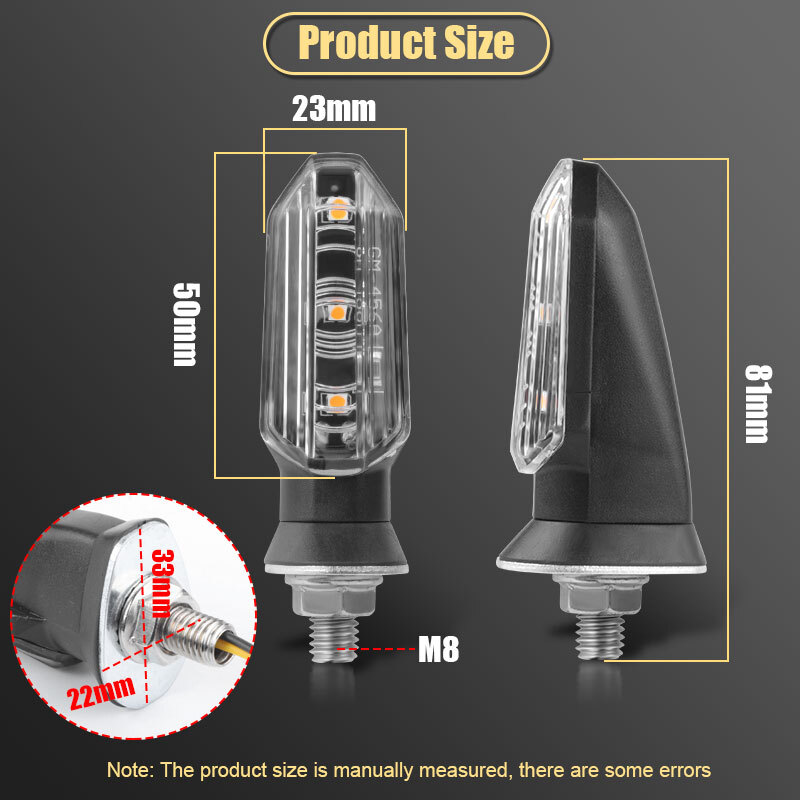 4X Universal Clear Mini LED Motorcycle Turn Signal Indicator Amber Blinker Light